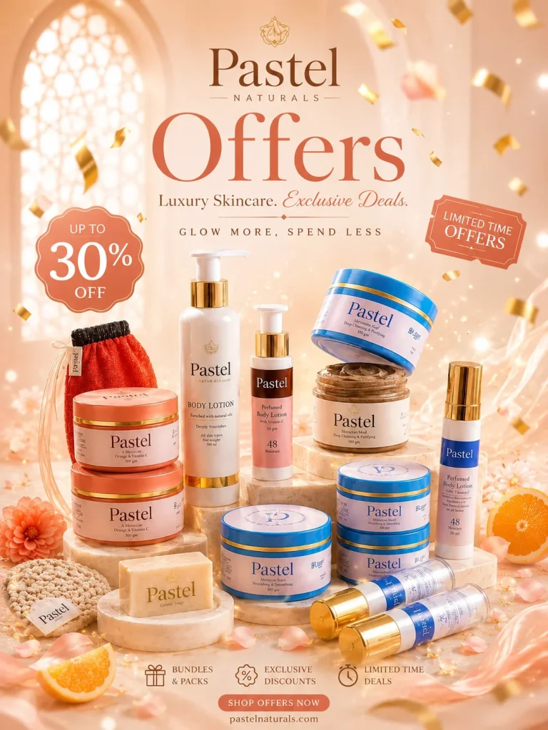 Pastel Naturals skincare offers with Moroccan beauty products and exclusive deals